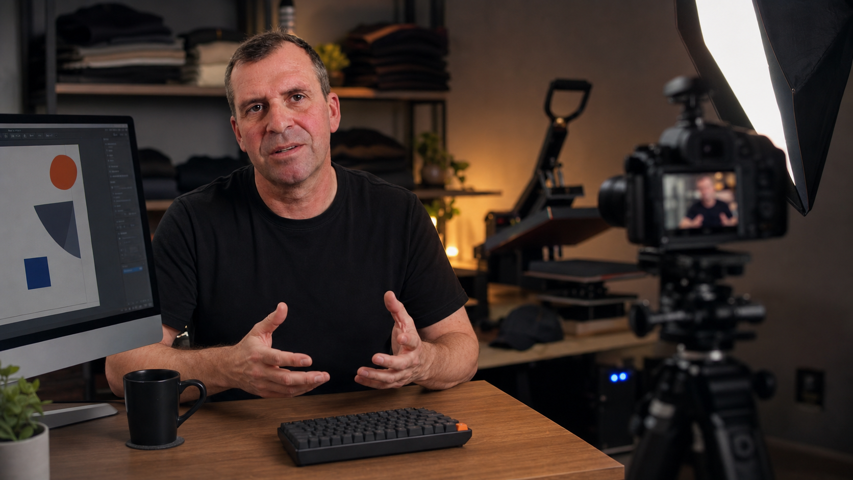 Ady filming in his studio